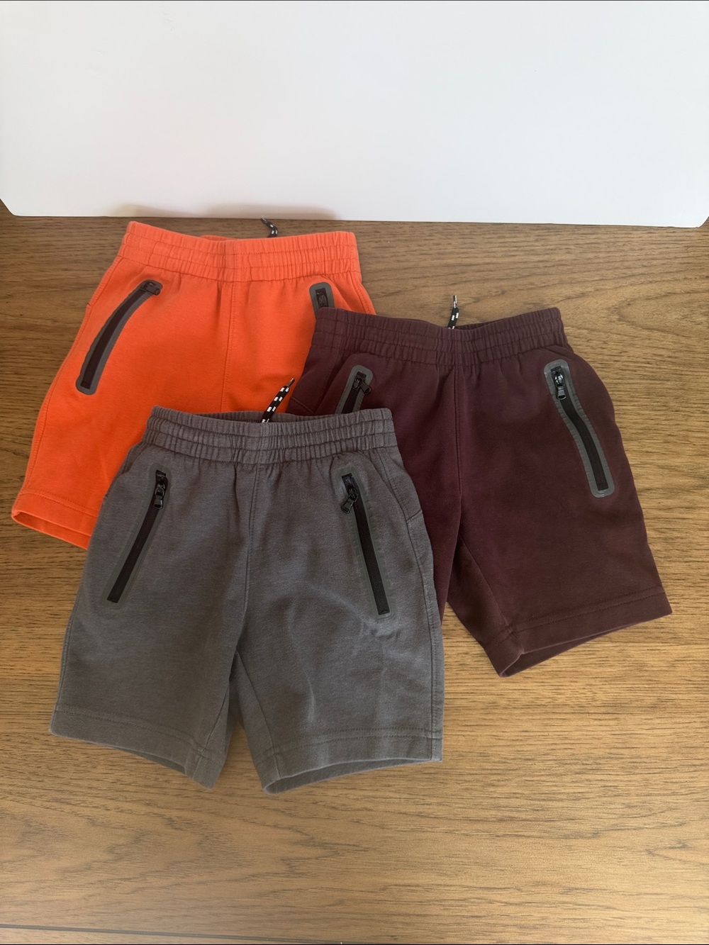 Old Navy Kids Zip-Pocket Shorts - Orange, Gray, Burgundy